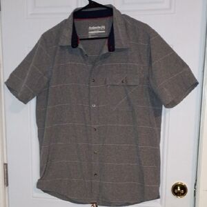 Avalanche Black and White Striped Button Down Shirt